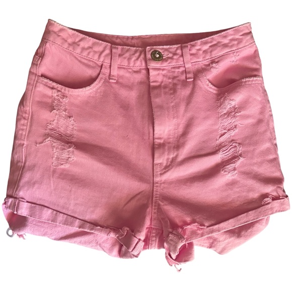 Show Me Your Mumu x Barbie Raleigh Roll Up Shorts – Size 28 Pink - Picture 2 of 9